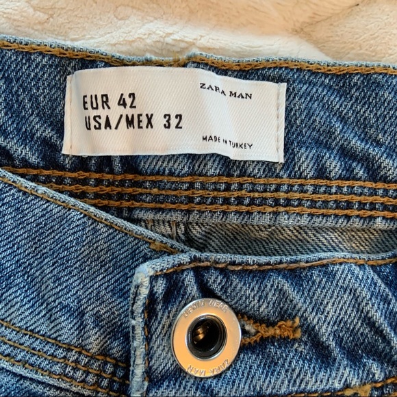 NWT ZARA men’s capris distressed jeans-size 32 - Picture 6 of 12
